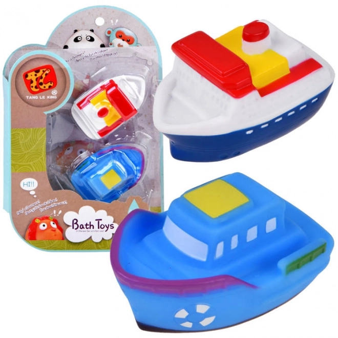 Rubber Bath Toys Ship and Boat Set