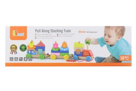 Wooden Train Pull Toy and Puzzle