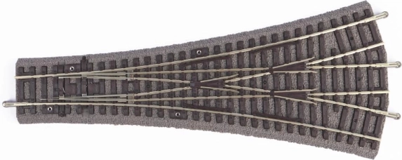 Piko Turnout W3 three-way symmetrical (G239/R9) with roadbed - 55425