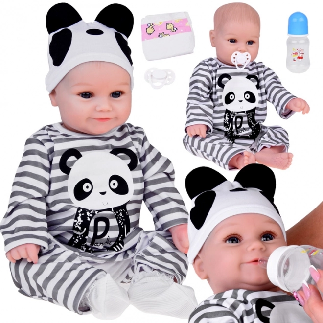 Charming Boy Doll in Panda Outfit