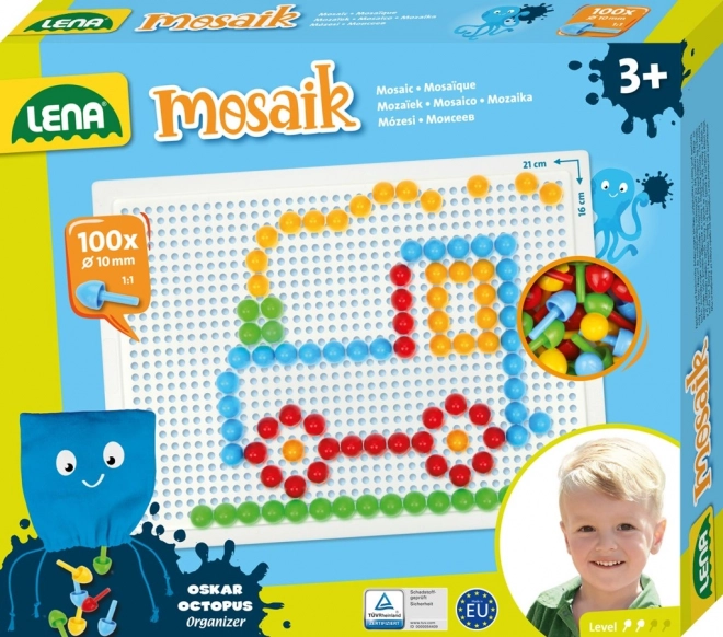 Lena Transparent Mosaic Set with 140 Pieces – Small mosaic, 10 mm colorful smooth (100 pcs)