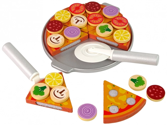 Wooden Pizza Play Set with Velcro Accessories