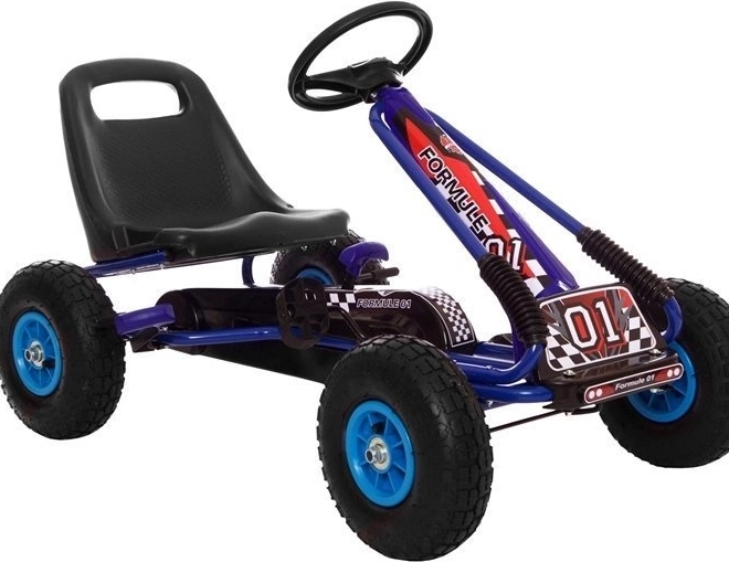 Pedal Air Kart + Inflatable Tires + Adjustable Seat – Blue