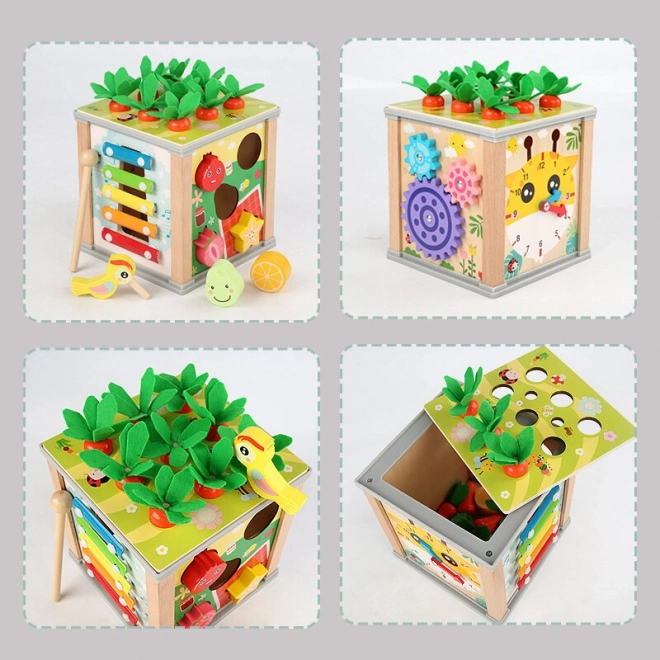 Wooden Educational Cube 5-in-1 Sorter Puzzle