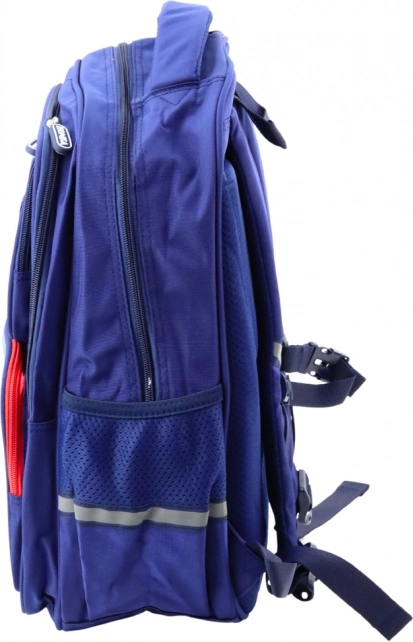 Zaino scolastico con toppa e fascia toracica blu 20L