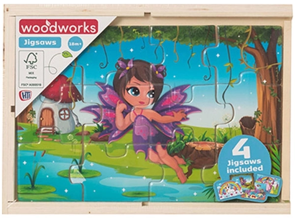 Wooden Puzzle Fairies and Unicorns Set