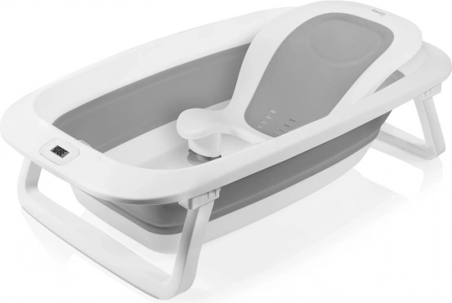 LIONelo Folding Bathtub Babybubble with Thermometer and Recliner Gray Dove