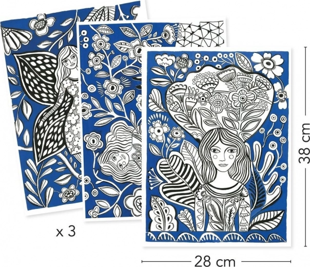 Three large posters to color