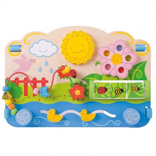 Bigjigs Baby Wooden Activity Board Flowers