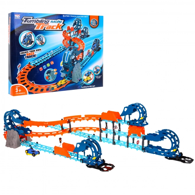 Interactive Racing Track with Tunnel and Dual-Sided Car for Kids 3+