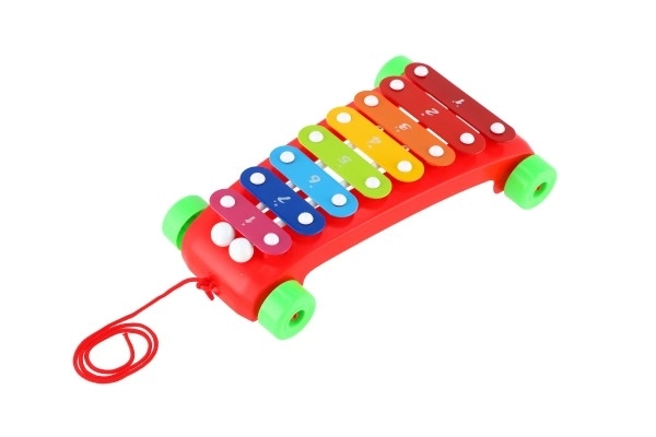 Colorful Children's Xylophone on Wheels