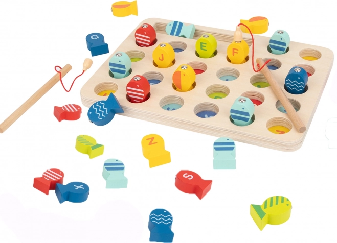 Dřevěná rybářská hra Učení písmen Tooky Toy