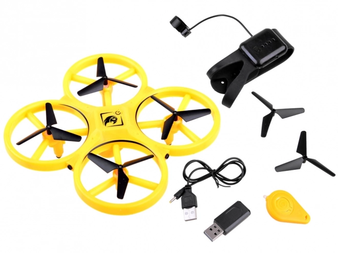 Hand Gesture Drone with LED Lights – Yellow