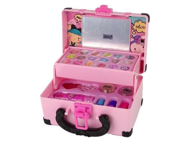 Children's Pink Cosmetic Set with Vanity Case