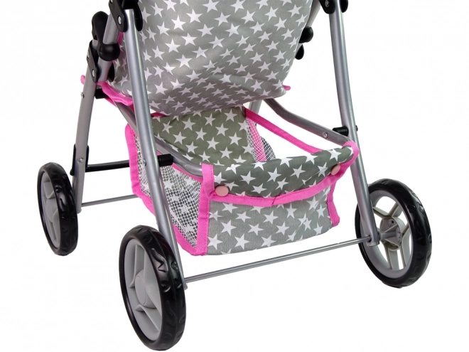 Doll Stroller Pink with Stars