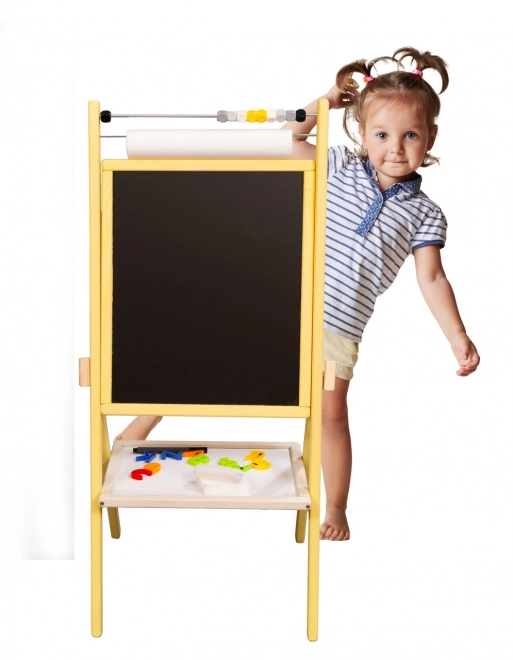 Children's Magnetic and Chalk Board with Abacus