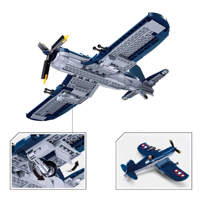 WWII American Fighter Jet F4U Corsair Building Set