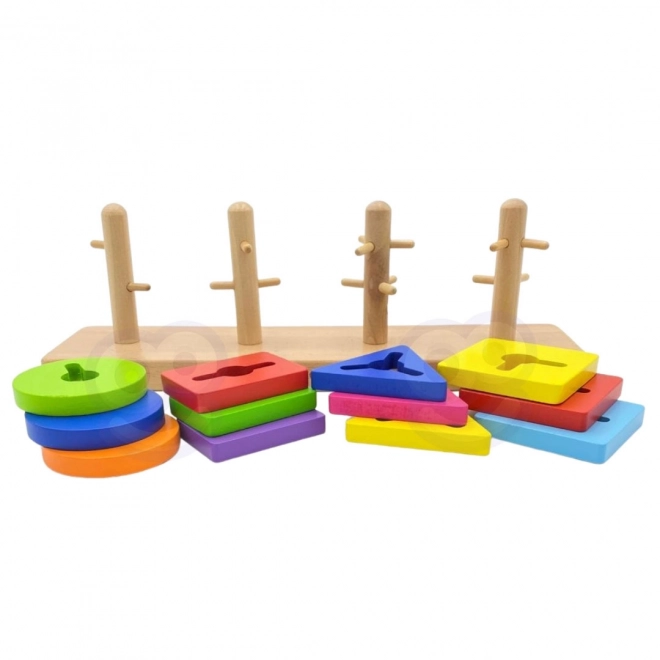 Puzzle di forme in legno colorate