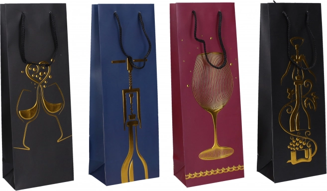 Gift bottle bag M, 36 × 12.8 × 8.4 cm, year-round motif