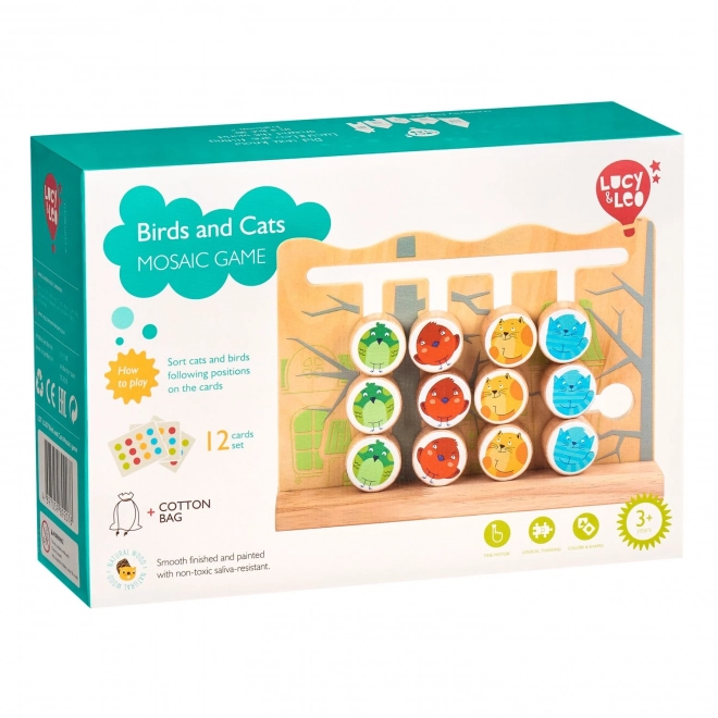 Wooden Motor Skills Game - Birds and Cats