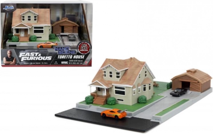 Nanodiorama Fast & Furious Casa di Toretto con macchinine