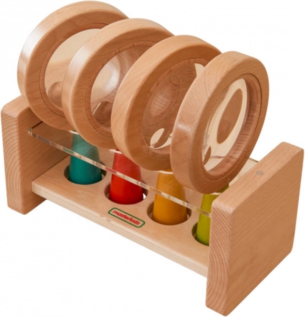 Lente d'ingrandimento in legno con supporto
