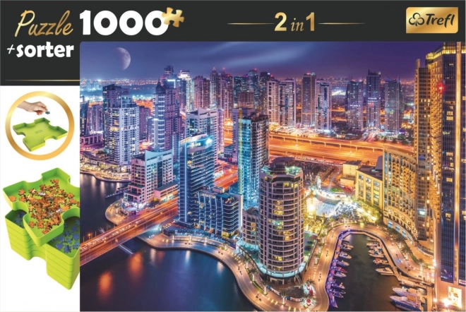 Trefl Puzzle Night Dubai with Organizer 2-in-1 1000 Pieces