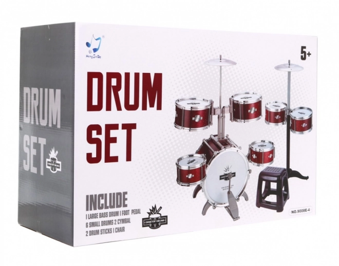 Children's Drum Set with Stool and Cymbals