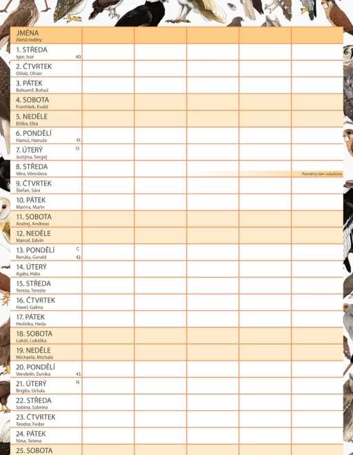 Family Planning Calendar Animalium 2026