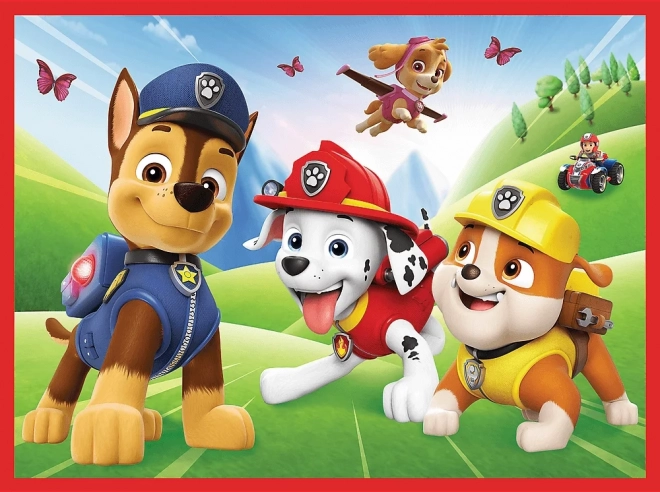 Puzzle and Memory Game Paw Patrol Team in Action