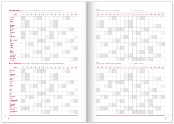 Notique weekly planner Balacron 2025 silver