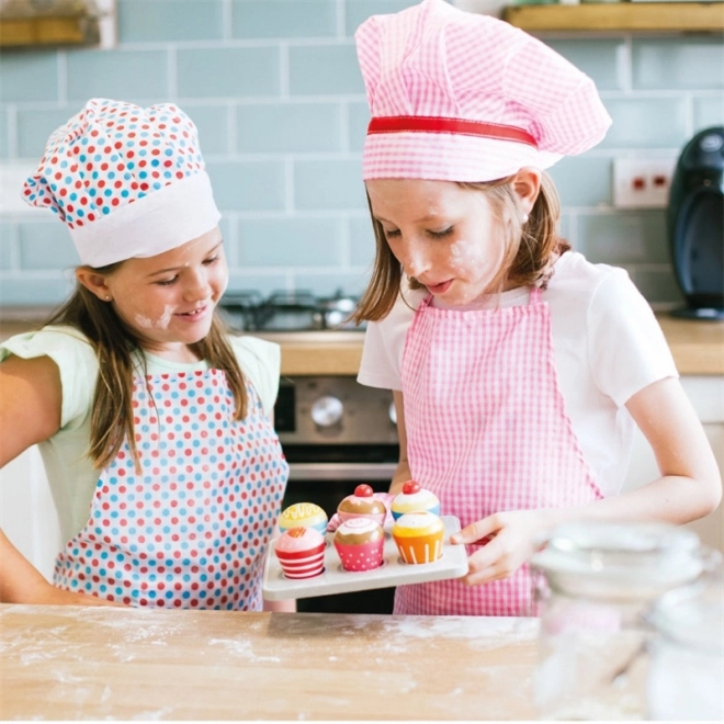 Wooden Colorful Muffins with Tray