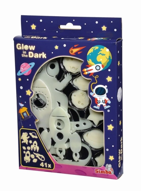 Glowing Stars and Space Objects Set