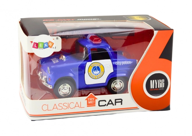 Classic Blue Police Toy Car with Lights and Sounds