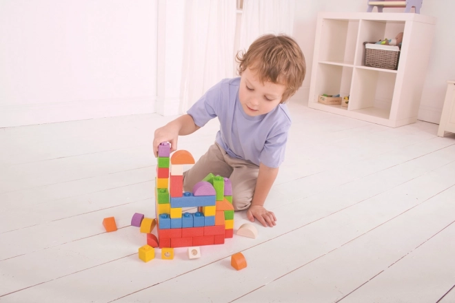 Bigjigs Baby Wooden Connect Blocks Primary Set