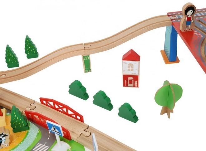 Wooden Battery Operated Train Set