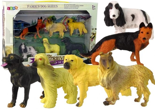 Set of 6 Dog Figurines Famous Dog of the World