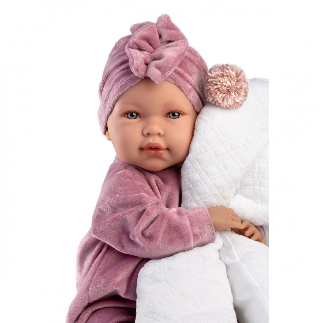 Realistic Baby Doll with Sounds and Soft Cloth Body - 42 cm