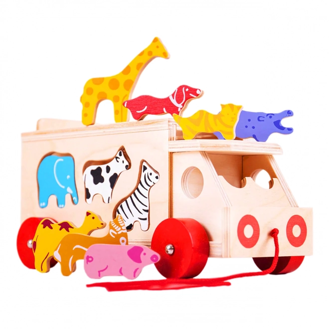 Bigjigs Wooden Animal Shape Sorter Truck