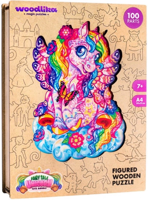Wooden Colorful Puzzle - Fairy Tale Unicorn