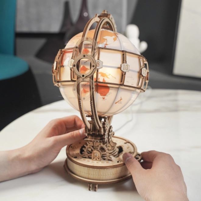 Robotime Rokr Illuminated 3D Wooden Globe Puzzle 180 Pieces