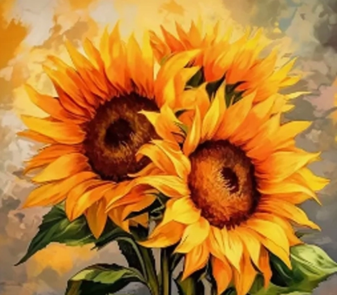 Diamantové malování Slunečnice 30x40 cm
