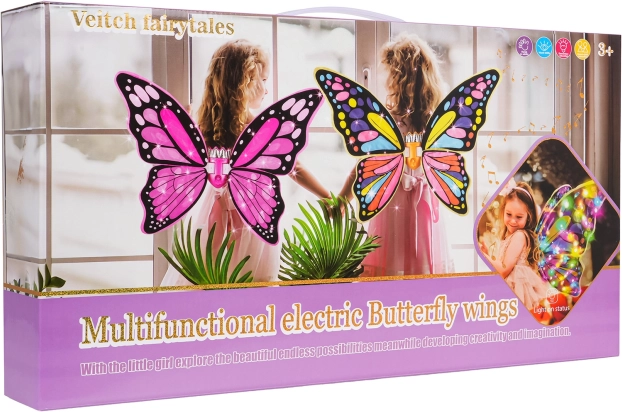 girls’ butterfly fairy costume with rainbow dress and crown