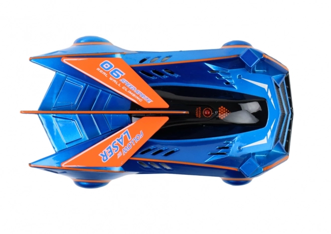 Wall Climbing Laser-Controlled Blue Sports Car