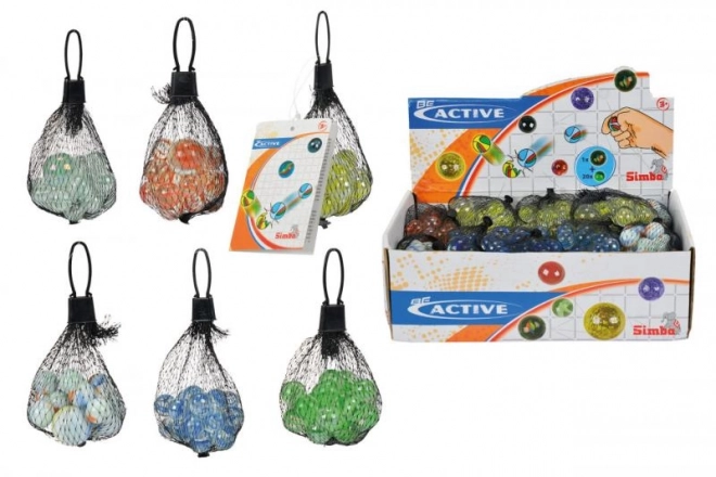 Glass Marbles with Mesh Bag