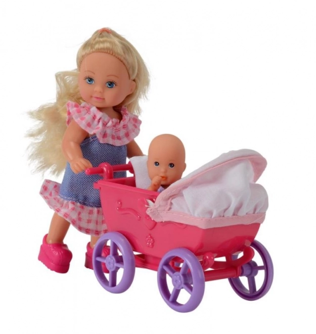 Panenka Evička Doll with Stroller