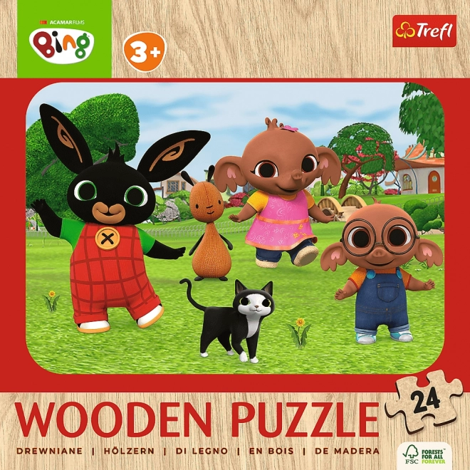 Wooden Puzzle Bing: Meet Bing 24 Pieces