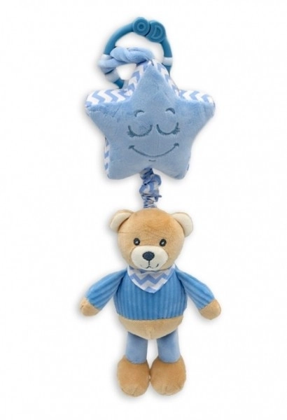 Plush Bear With Star Musical Mobile For Crib/Stroller