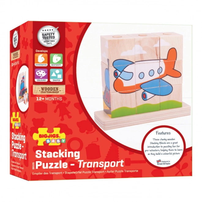 Bigjigs Baby Fa puzzle Közlekedési eszközök