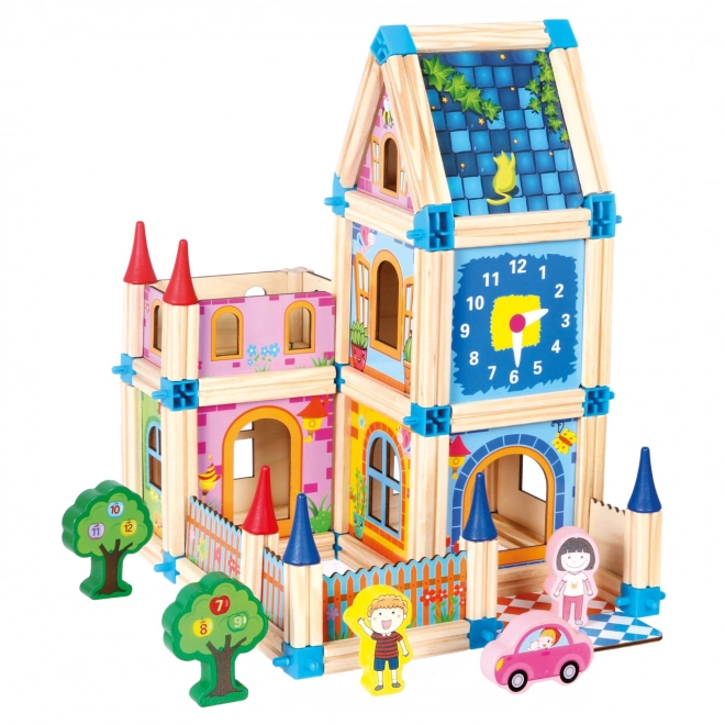 Colorful Wooden Castle Building Set